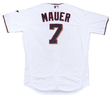 2017 Joe Mauer Game Used Minnesota Twins Home Jersey Photo Matched To 4 Games Including a Grand Slam (MLB Authenticated & Resolution Photomatching)